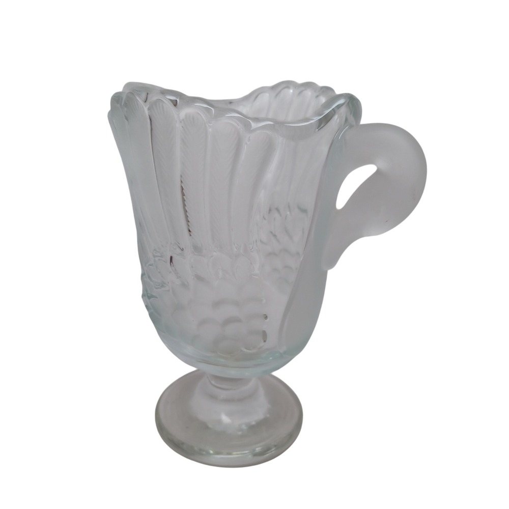 Mikasa Walther Crystal Swan Creamer Pitcher West Germany Frosted Wing Design
